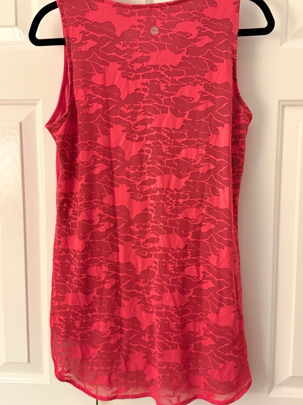 Tangerine Athletic Burnout Coral Pink Sleeveless Layered Tank S